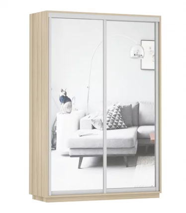 Шкаф-купе двухдверный Экспресс Дуо Экспенс 1400х2400х Ясень шимо светлый / 1400х2400h_0