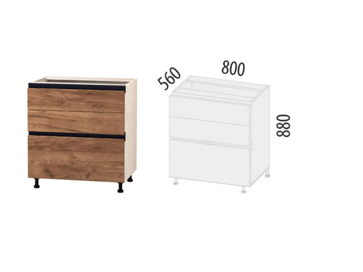 Напольный шкаф (3 ящика с системой плавного закрывания) Дакота 103.92_1
