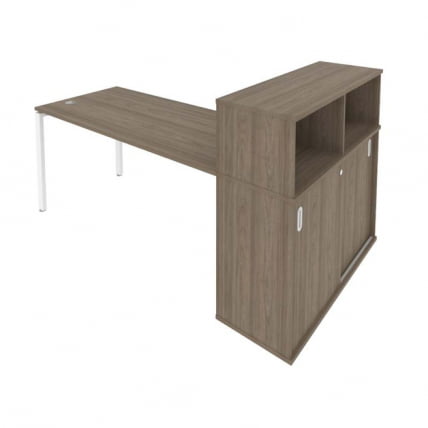 Рабочая станция с опорным шкафом-купе Metal System Б.РС-СШК-3.4 Вяз/Белый_0