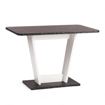 Стол обеденный TIBI нераздвижной ЛДСП, 68,6 х 110 х 75 см, Мрамор черный/Белый_0