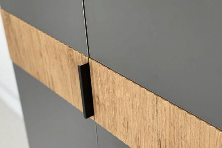 Шкаф двухдверный Бери MPR-024 Дуб крафт золотой/графит_4