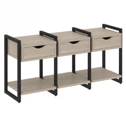 Тумба на регулируемых опорах наборная. Вариант №4 LOFT VR.L-TN-4.O Металл черный Дуб Аттик_0