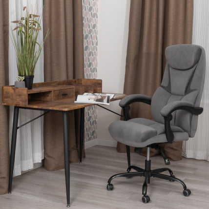 Кресло руководителя Cambridge metalBL велюр/ткань, серый, 29/12_14