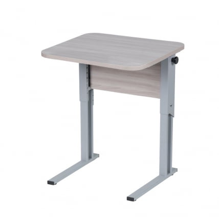 Парта одноместная рост 3-7 эргономичная Белая ЛДСП/Серая кромка/Металл Серый_1