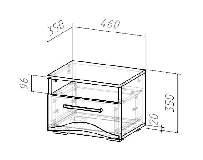 Тумба прикроватная Верона 01 Венге/Дуб молочный_1