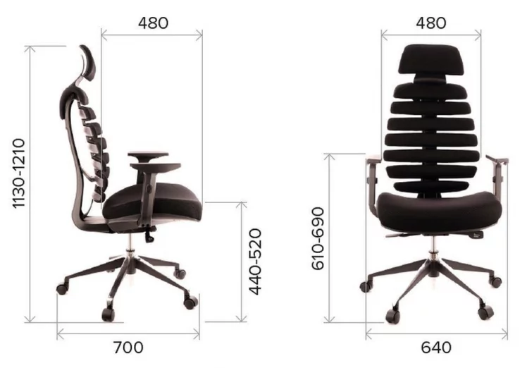 Эргономичное кресло Ergo Black кожа Черный Эргономичное кресло Ergo Black кожа Черный_4