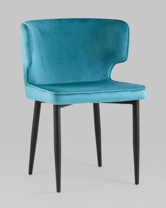 Стул Матео черные ножки велюр Темно-бирюзовый_1