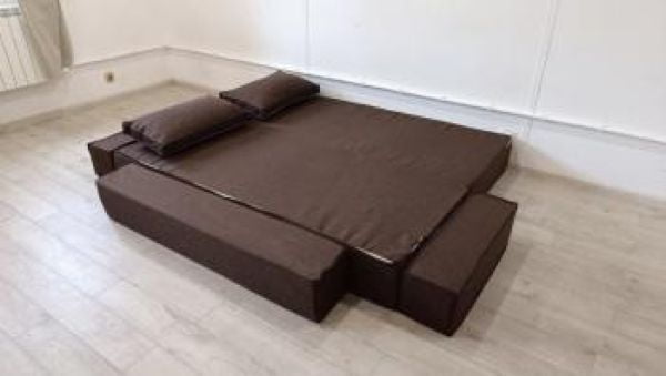 Диван прямой бескаркасный Хит (Berhouse) Цвет фасада: Грей; Тип: Прямой; Материал фасада: Рогожка_5