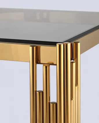 Журнальный столик ГЭТСБИ 55кс55 Золото стекло смоке / 55x55 smoke_3