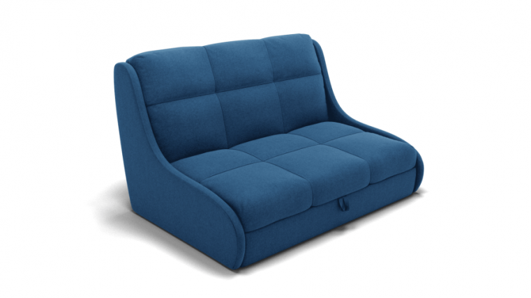 Диван Куба 1200 (ЗР) Цвет фасада: Синий; Тип: Прямой; Материал фасада: Металл/Велюр_0