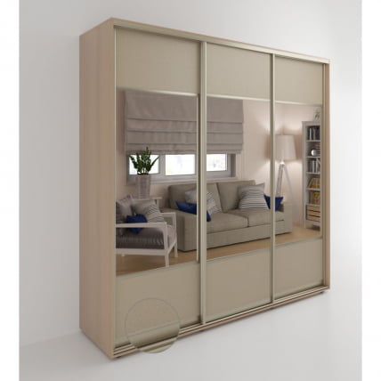 Шкаф-купе 3-х дверный Акцент-Дуэт КЛ 2100х600 Дуб молочный_0