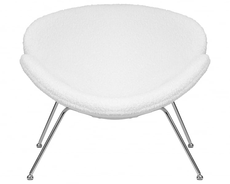 Кресло дизайнерское ДОБРИН ЕМИЛЙ (белый (букле) ткань , хромированная сталь) / DOBRIN EMILY_5
