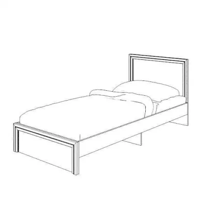 Кровать с ламелями Остин Модуль №21 Ясень шимо светлый/белый_1