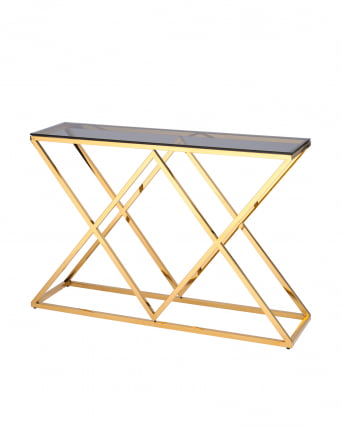 Консоль ИНСИГНИЯ 115*30 Золото стекло smoke_0