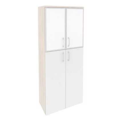 Шкаф высокий широкий ОНИКС О.СТ-1.7Р вхите Денвер Светлый/Белый / ONIX O.ST-1.7R white_0