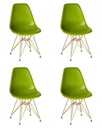 Стул обеденный ДОБРИН ДСР (ножки золотые, цвет салатовый (Г-08)) 4 шт / DOBRIN DSR (G-08))_0