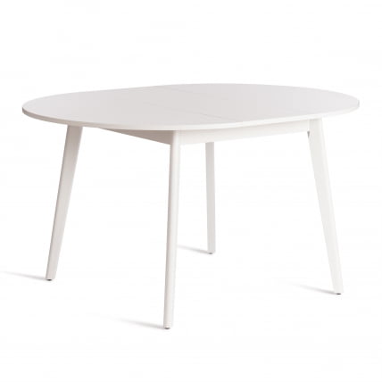 Стол обеденный СВЕЛТО ЛДСП, опора-массив березы, 105 х 105 (140) х 74.5 см, Белый /белый / SVELTO_7