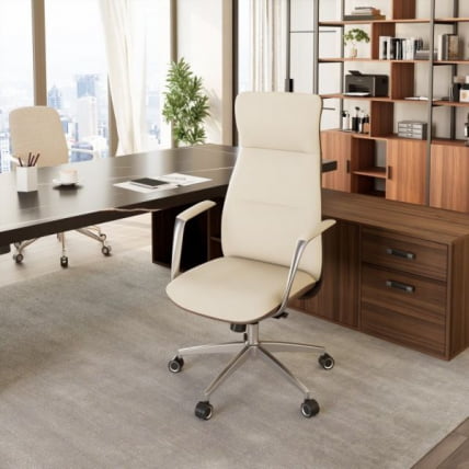 Эргономичное кресло руководителя Еурека ОC08-ОВ, белое / Eureka OC08-OW,_9