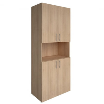 Шкаф книжный закрытый с нишей без топа ЙАЛТА ЛТ-СТ 1.5	 Снежная Платина / YALTA LT-ST_0