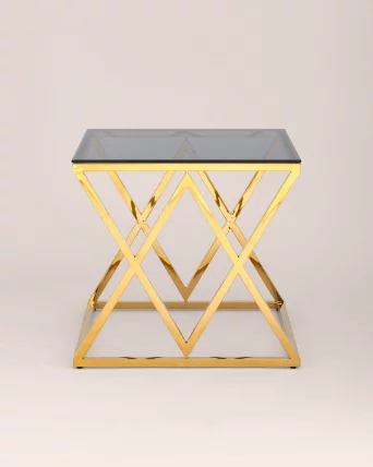 Журнальный стол ИНСИГНИЯ 55x55 Золото стекло smoke_2