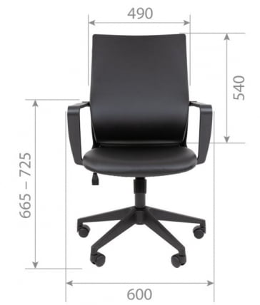 Кресло руководителя Chairman 545 БП экокожа Черный_3