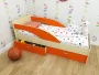Кровать детская Антошка с ящиками на латофлексе Дуб млечный / Оранжевый_79511