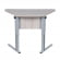 Парта одноместная трапециевидная столешница (рост 3-7) Белая ЛДСП/Серая кромка/Металл Серый_3682582