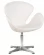 Кресло дизайнерское DOBRIN SWAN (белый кожзам P23, золотое основание)_284840