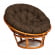Кресло PAPASAN 23/01 W /с подушкой/ диаметр подушки 125 см, 115х101х104 см, Cognac (коньяк), ткань Коричневый, 3М7-147_570731