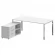Стол рабочий руководителя с опорной тумбой левый METAL SYSTEM DIRECT БГ.СРТ-5.9 Л Белый_252259