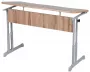 Парта двухместная эргономичный с углом наклона и пеналами (рост 3-7) Дуб Вотан/Металл Серый_3682460