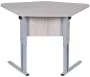 Парта двухместная (рост 6) с трапециевидной столешницей Белая ЛДСП/Серая кромка/Металл Серый_3682552