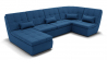 Диван Калифорния-4 (ЗР) Цвет фасада: Синий; Тип: Универсальный; Материал фасада: Металл/Велюр_845290